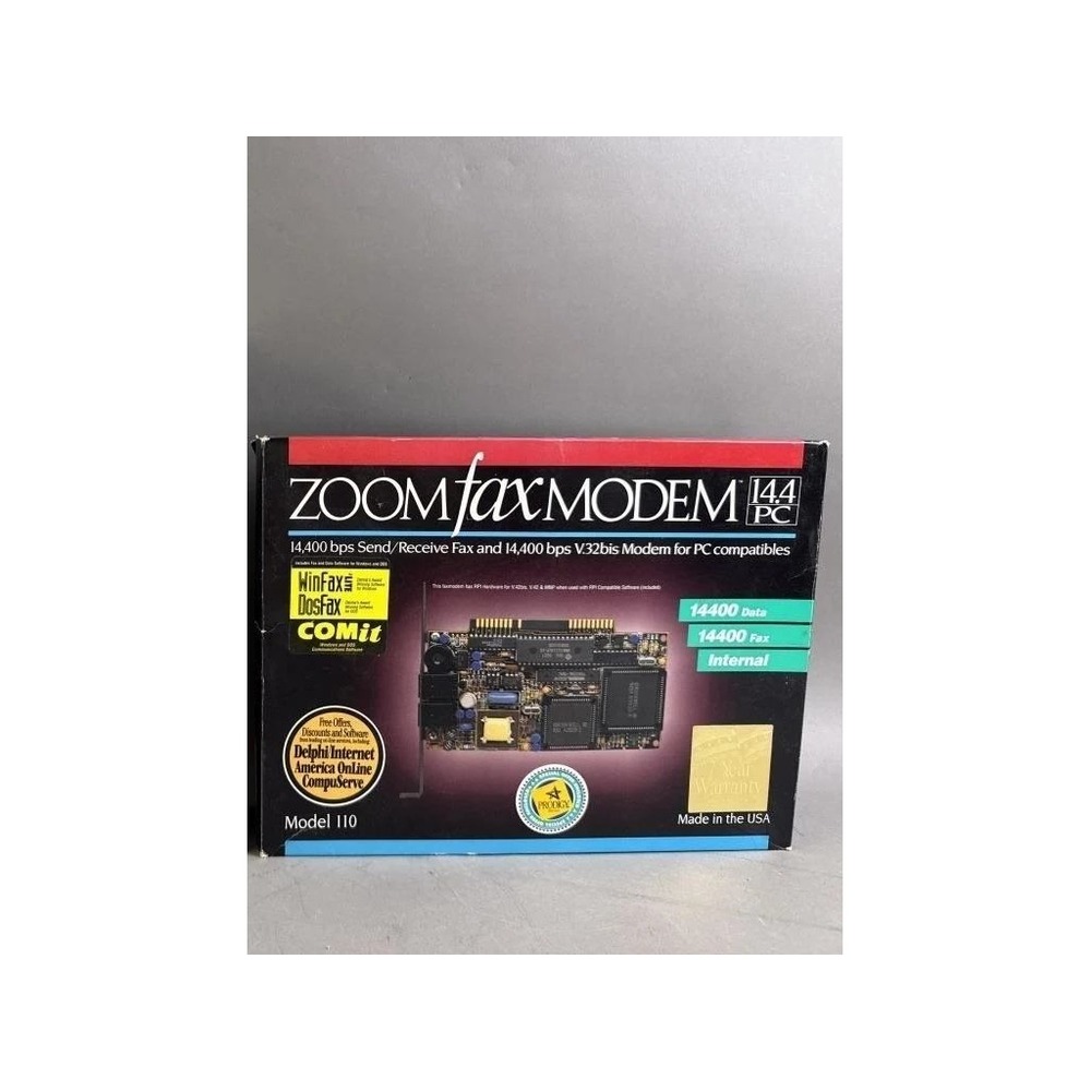Zoom 14.4 PC Internal Fax Modem Model 110 V.32bis ISA Vintage PC Retro Computing